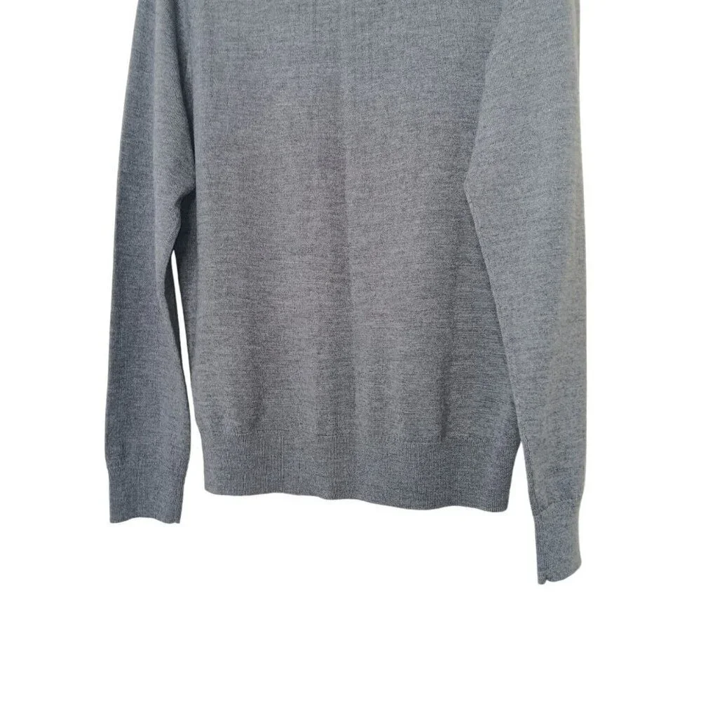 Banana Republic Italian Merino Yarn Baruffa Pullover Sweater Size M Gray